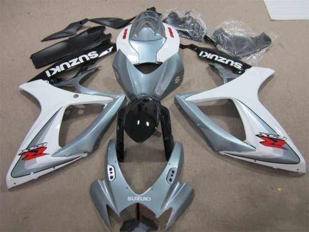 Custom 2006-2007 White Grey Suzuki GSXR600 Motorbike Fairings Custom 2006-2007 White Grey Suzuki GSXR600 Motorbike Fairings