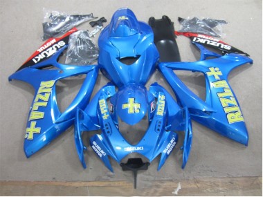 Aftermarket 2006-2007 Blue Yellow Rizla Suzuki GSXR600 Motorbike Fairing