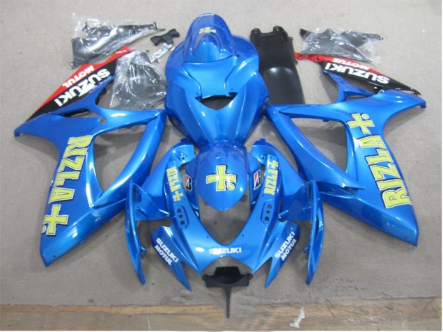 Custom 2006-2007 Blue Yellow Rizla Suzuki GSXR600 Motorbike Fairing Custom 2006-2007 Blue Yellow Rizla Suzuki GSXR600 Motorbike Fairing