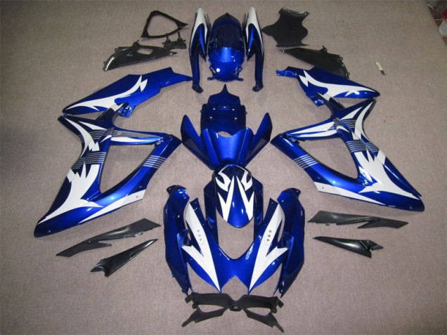 Custom 2008-2010 Blue White Suzuki GSXR600 Motorcycle Bodywork Custom 2008-2010 Blue White Suzuki GSXR600 Motorcycle Bodywork