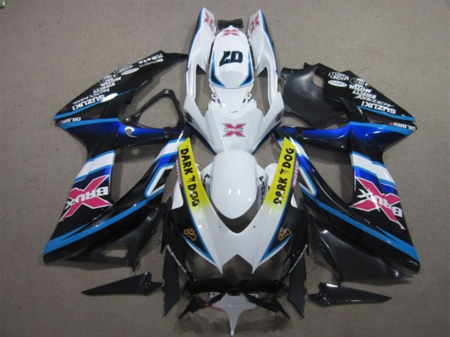Custom 2008-2010 White Dark Dog 07 Suzuki GSXR600 Motorcycle Replacement Fairings Custom 2008-2010 White Dark Dog 07 Suzuki GSXR600 Motorcycle Replacement Fairings