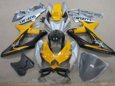 Aftermarket 2008-2010 Yellow White Black Suzuki GSXR600 Motorcycle Fairing Kits