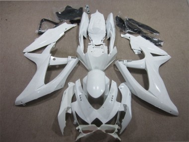 Custom 2008-2010 White Suzuki GSXR600 Motorcycle Fairing Kit