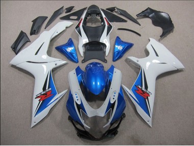 Aftermarket 2011-2021 White Blue Suzuki GSXR600 Motorbike Fairing Kits