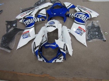 Aftermarket 2011-2021 Blue White Lucky Strike Motul Suzuki GSXR600 Motorcycle Fairings Kit