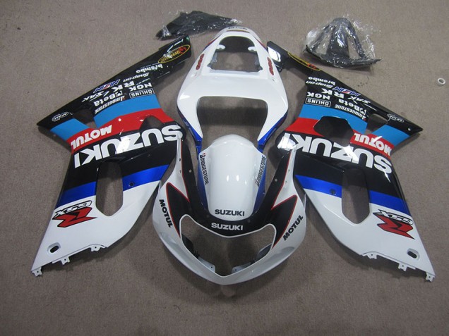 Aftermarket 2001-2003 White Blue Red Motul Suzuki GSXR750 Motorbike Fairing