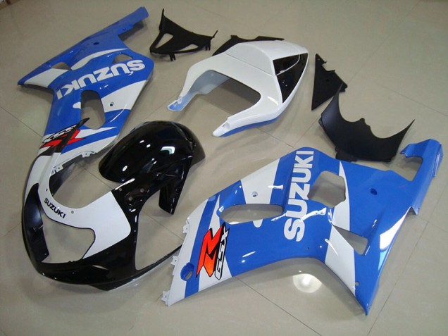 Aftermarket 2001-2003 Blue White Suzuki GSXR750 Bike Fairings