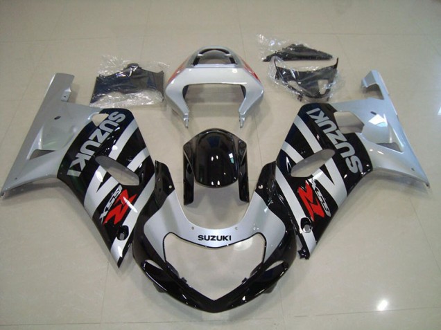 Custom 2001-2003 Black Silver Suzuki GSXR750 Replacement Motorcycle Fairings