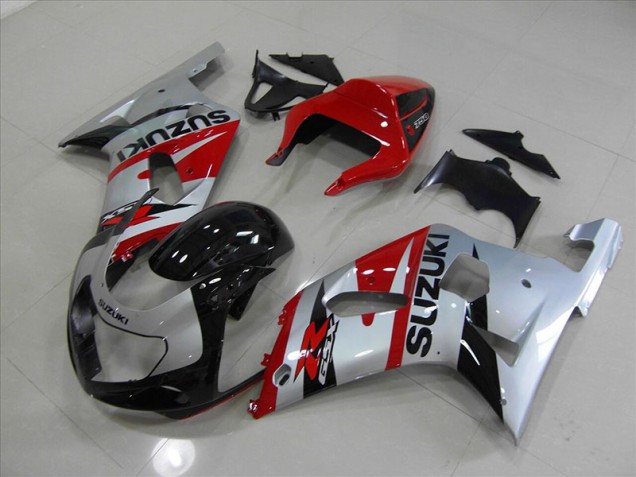 Custom 2001-2003 Black Red Suzuki GSXR750 Moto Fairings