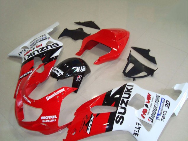 Aftermarket 2001-2003 Red White Motul Suzuki GSXR750 Motorcycle Replacement Fairings