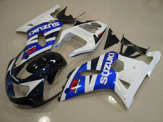 Custom 2001-2003 Blue White Suzuki GSXR750 Replacement Fairings Custom 2001-2003 Blue White Suzuki GSXR750 Replacement Fairings