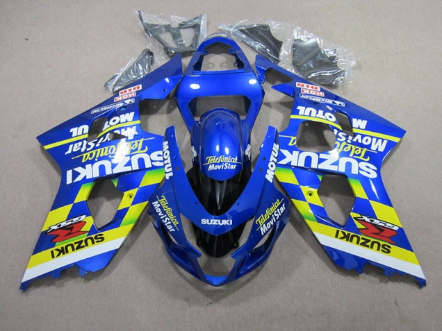 Aftermarket 2004-2005 Blue Telefunica Movistar Motul Suzuki GSXR750 Motorcycle Fairings Kit