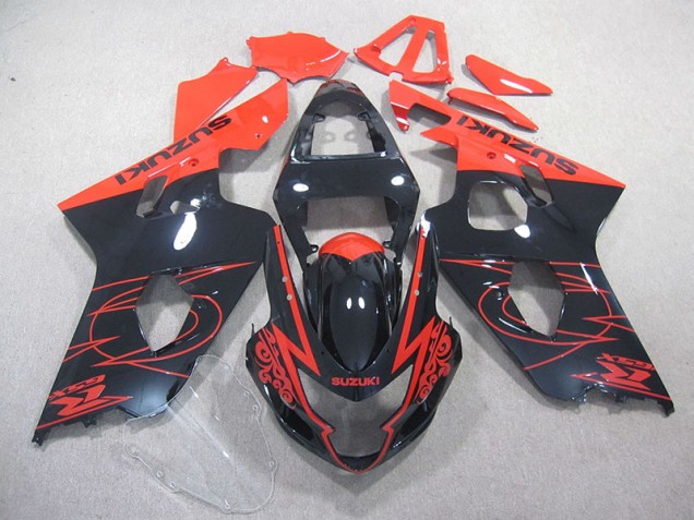 Aftermarket 2004-2005 Red Black Suzuki GSXR750 Motorcycle Fairings