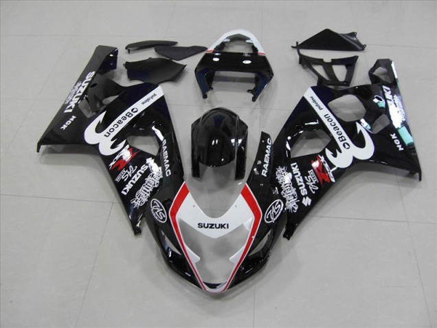 Custom 2004-2005 Black Red Beacon Suzuki GSXR750 Motorbike Fairings Custom 2004-2005 Black Red Beacon Suzuki GSXR750 Motorbike Fairings