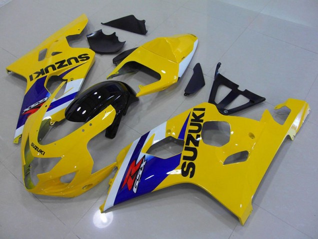 Aftermarket 2004-2005 Yellow Blue Suzuki GSXR750 Motorcycle Fairings Kits