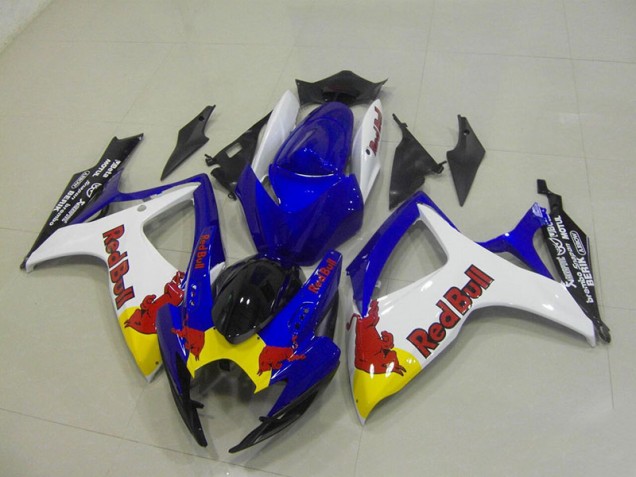 Aftermarket 2006-2007 Blue White Red Bull Suzuki GSXR750 Motorcyle Fairings