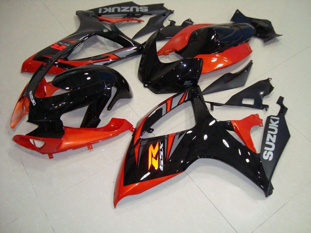 Custom 2006-2007 Black Red Suzuki GSXR750 Motorcycle Fairing Kits