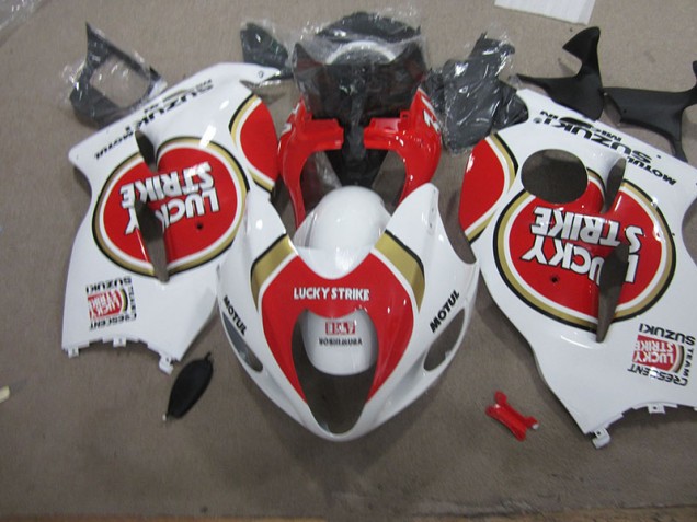 Custom 1996-2007 White Lucky Strike Motul Suzuki GSXR1300 Hayabusa Motorcycle Fairings Kit Custom 1996-2007 White Lucky Strike Motul Suzuki GSXR1300 Hayabusa Motorcycle Fairings Kit