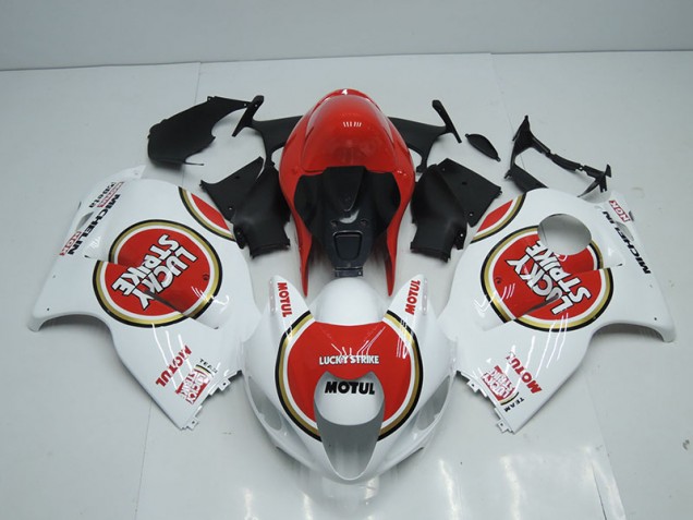 Custom 1996-2007 White Red Lucky Strike Motul Suzuki GSXR1300 Hayabusa Replacement Motorcycle Fairings Custom 1996-2007 White Red Lucky Strike Motul Suzuki GSXR1300 Hayabusa Replacement Motorcycle Fairings