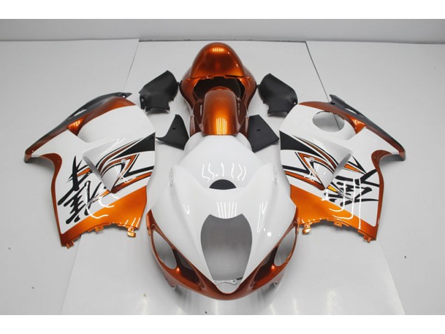 Custom 1996-2007 White Orange Suzuki GSXR1300 Hayabusa Motorcycle Bodywork Custom 1996-2007 White Orange Suzuki GSXR1300 Hayabusa Motorcycle Bodywork