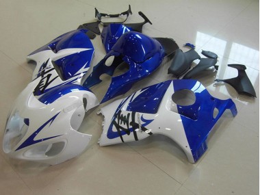 Custom 1996-2007 Blue White Suzuki GSXR1300 Hayabusa Moto Fairings