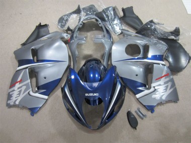 Aftermarket 1996-2007 Silver Blue Suzuki GSXR1300 Hayabusa Motorcylce Fairings