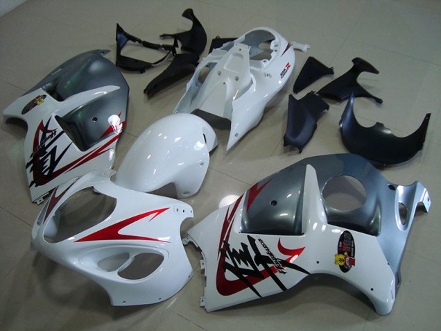 Custom 1996-2007 White Black Suzuki GSXR1300 Hayabusa Motorcycle Fairing Kit
