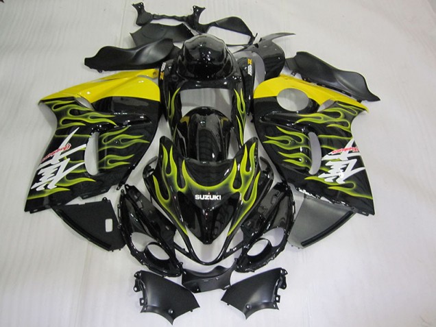 Custom 2008-2019 Black Yellow Flame Suzuki GSXR1300 Hayabusa Motorcycle Fairing Kits Custom 2008-2019 Black Yellow Flame Suzuki GSXR1300 Hayabusa Motorcycle Fairing Kits
