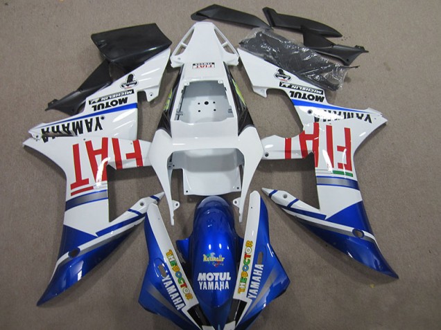 Custom 2004-2006 Blue White Motul Fiat Yamaha YZF R1 Bike Fairing Custom 2004-2006 Blue White Motul Fiat Yamaha YZF R1 Bike Fairing