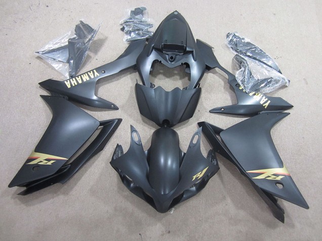 Custom 2007-2008 Black Gold Decal Yamaha YZF R1 Bike Fairings Custom 2007-2008 Black Gold Decal Yamaha YZF R1 Bike Fairings