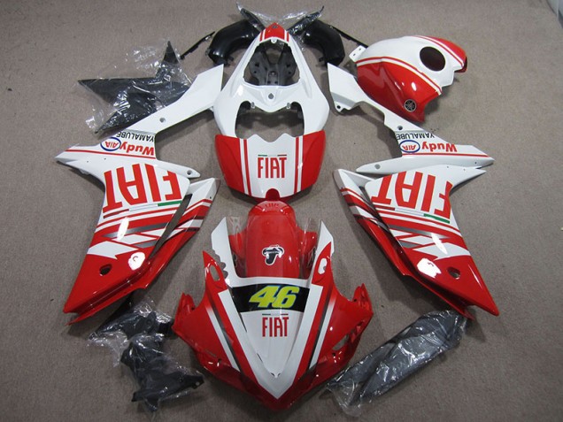 Custom 2007-2008 Red White Fiat 46 Yamaha YZF R1 Motor Bike Fairings Custom 2007-2008 Red White Fiat 46 Yamaha YZF R1 Motor Bike Fairings