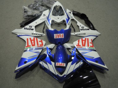 Custom 2007-2008 Blue White Red Fiat Yamaha YZF R1 Motorcycle Replacement Fairings