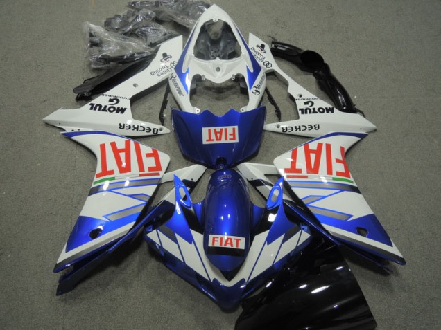 Custom 2007-2008 Blue White Red Fiat Yamaha YZF R1 Motorcycle Replacement Fairings Custom 2007-2008 Blue White Red Fiat Yamaha YZF R1 Motorcycle Replacement Fairings