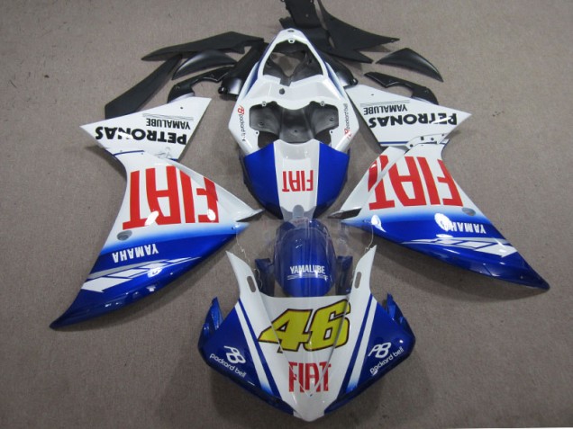 Custom 2009-2011 Blue White Fiat 46 Yamaha YZF R1 Motorcyle Fairings