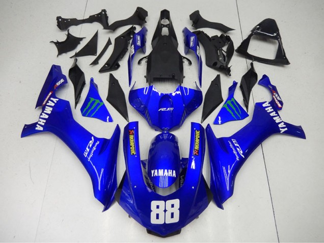Custom 2015-2019 Blue Monster 88 Yamaha YZF R1 Motorcycle Fairings Custom 2015-2019 Blue Monster 88 Yamaha YZF R1 Motorcycle Fairings
