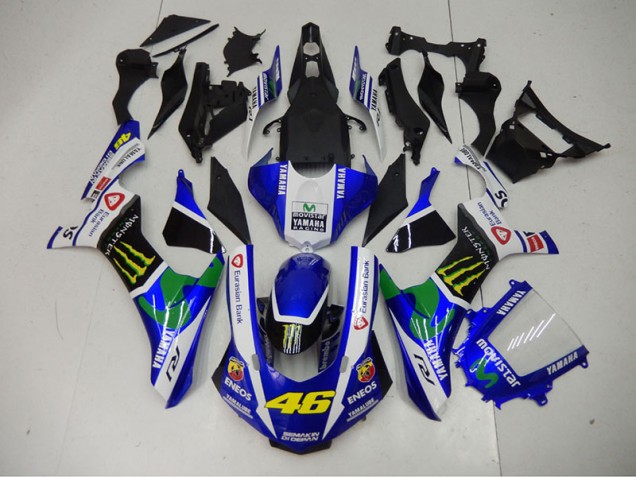 Custom 2015-2019 Blue Blue White ENEOS Movistar 46 Yamaha YZF R1 Motor Bike Fairings Custom 2015-2019 Blue Blue White ENEOS Movistar 46 Yamaha YZF R1 Motor Bike Fairings