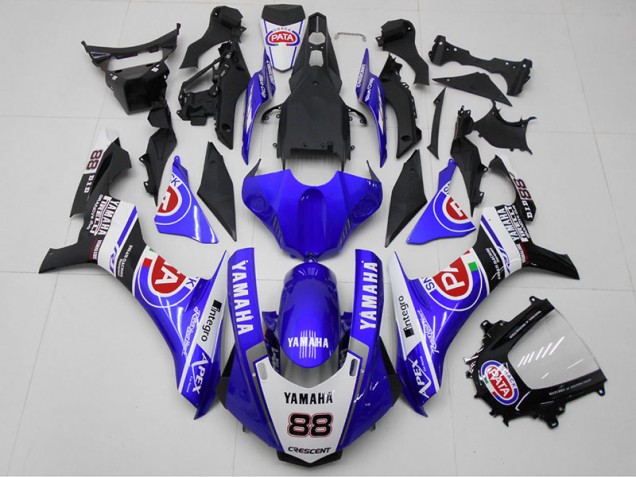 Custom 2015-2019 Blue PATA 88 Yamaha YZF R1 Bike Fairing Kit Custom 2015-2019 Blue PATA 88 Yamaha YZF R1 Bike Fairing Kit
