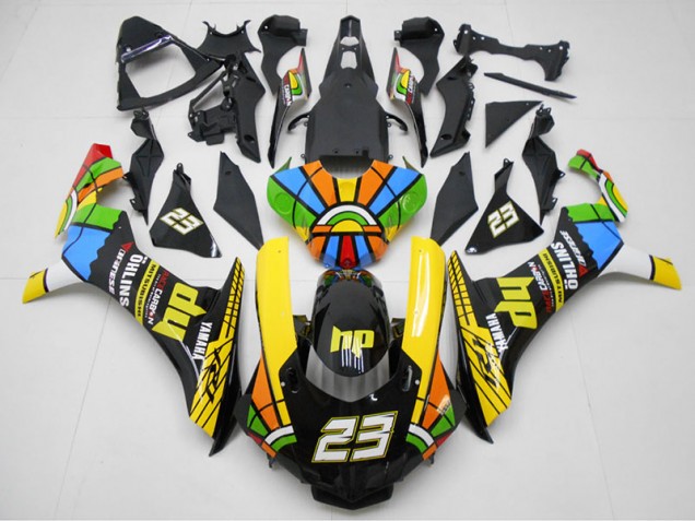 Custom 2015-2019 Yellow Black 23 Yamaha YZF R1 Motorcyle Fairings Custom 2015-2019 Yellow Black 23 Yamaha YZF R1 Motorcyle Fairings