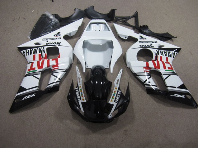 Custom 1998-2002 White Black Fiat Yamaha YZF R6 Motorbike Fairing Kits Custom 1998-2002 White Black Fiat Yamaha YZF R6 Motorbike Fairing Kits