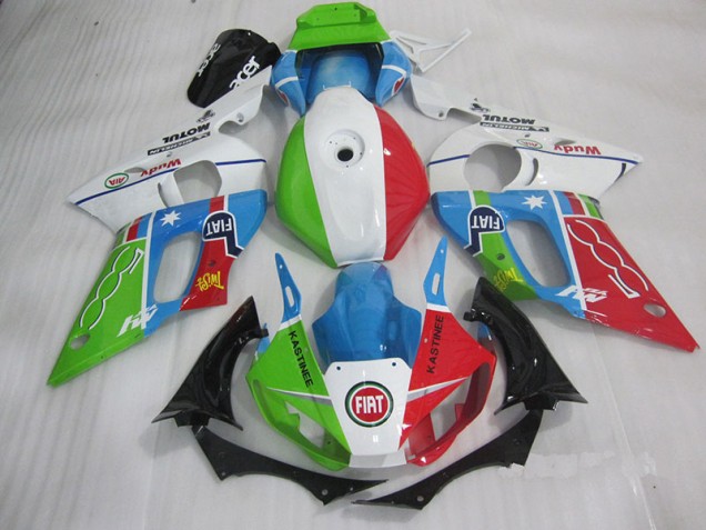 Custom 1998-2002 Blue Red Fiat Kastinee Yamaha YZF R6 Motorcycle Fairings Kit Custom 1998-2002 Blue Red Fiat Kastinee Yamaha YZF R6 Motorcycle Fairings Kit