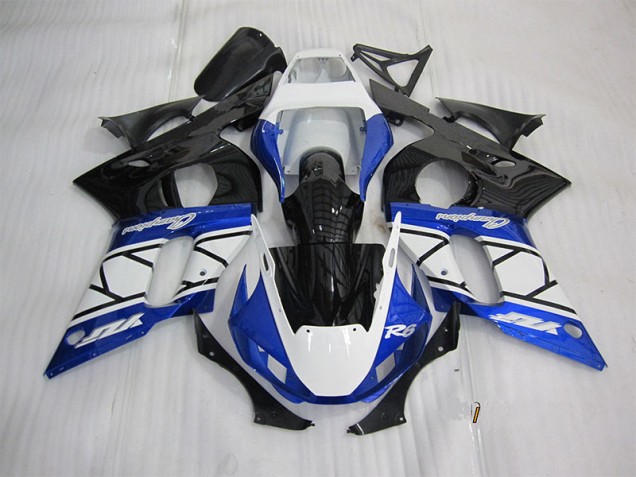 Custom 1998-2002 Blue White Black Yamaha YZF R6 Motorbike Fairings Custom 1998-2002 Blue White Black Yamaha YZF R6 Motorbike Fairings