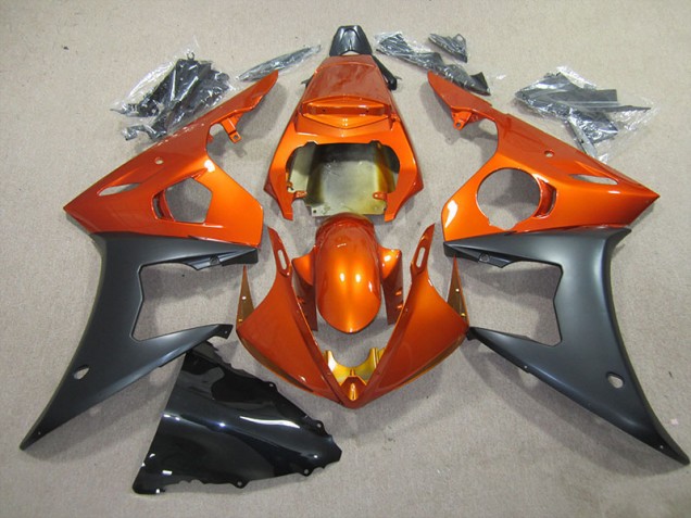 Custom 2003-2005 Orange Black Yamaha YZF R6 Motorbike Fairing Kits Custom 2003-2005 Orange Black Yamaha YZF R6 Motorbike Fairing Kits