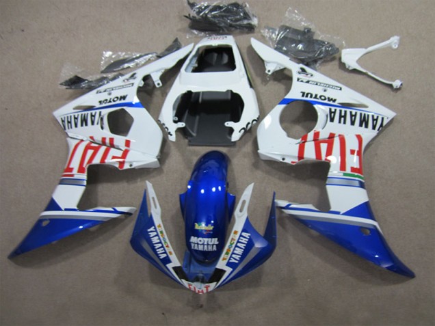 Custom 2003-2005 White Blue Motul Fiat Yamaha YZF R6 Motorcycle Fairings Kits Custom 2003-2005 White Blue Motul Fiat Yamaha YZF R6 Motorcycle Fairings Kits