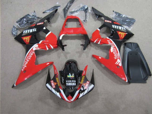 Custom 2003-2005 Red Black Santander Yamaha YZF R6 Motorcycle Replacement Fairings Custom 2003-2005 Red Black Santander Yamaha YZF R6 Motorcycle Replacement Fairings