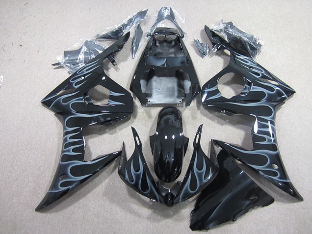 Custom 2003-2005 Black with Flame Yamaha YZF R6 Motorcyle Fairings Custom 2003-2005 Black with Flame Yamaha YZF R6 Motorcyle Fairings