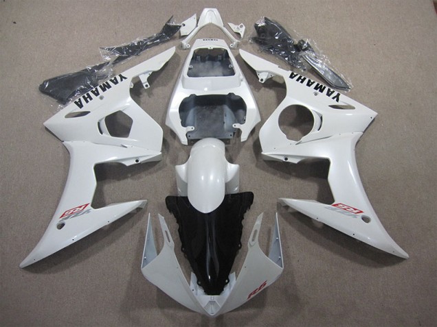 Custom 2003-2005 White Yamaha YZF R6 Bike Fairing Custom 2003-2005 White Yamaha YZF R6 Bike Fairing