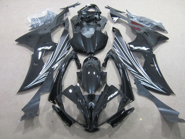 Custom 2006-2007 Black Yamaha YZF R6 Motorcycle Fairings Custom 2006-2007 Black Yamaha YZF R6 Motorcycle Fairings