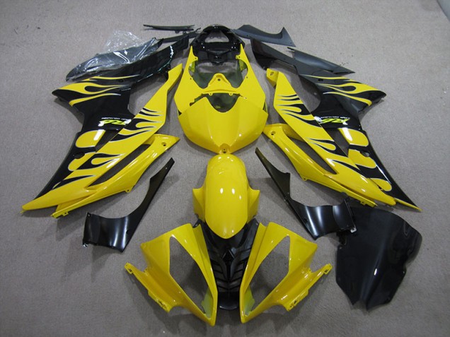 Custom 2008-2016 Yellow Black Flame Yamaha YZF R6 Motor Bike Fairings Custom 2008-2016 Yellow Black Flame Yamaha YZF R6 Motor Bike Fairings